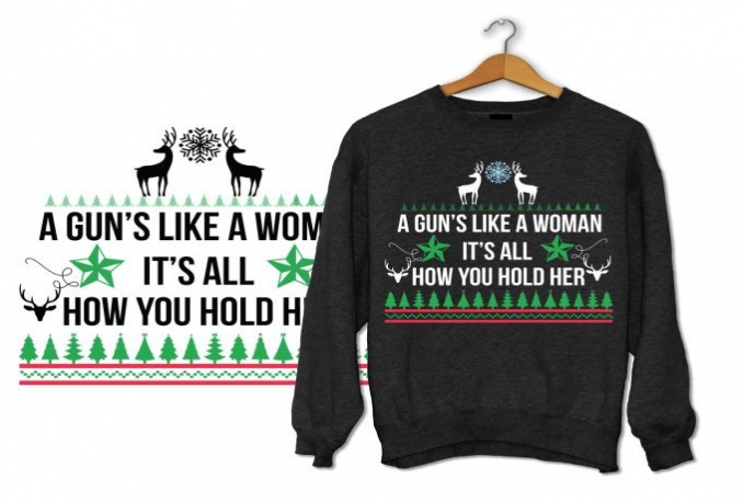 create awesome christmas sweater tshirt