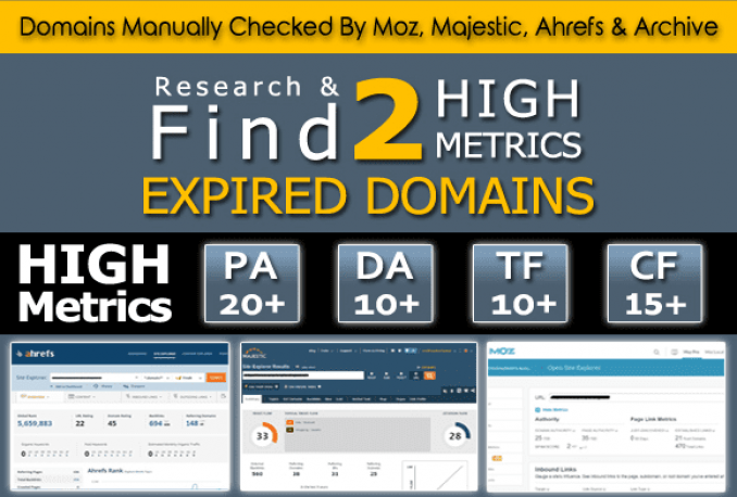 find 2 High Pa Da Tf Cf expired DOMAINS for Pbns
