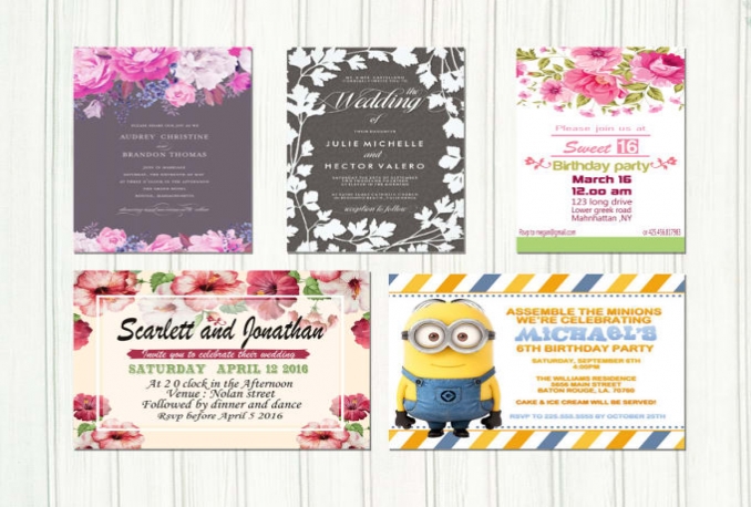 design invitation cards for your events