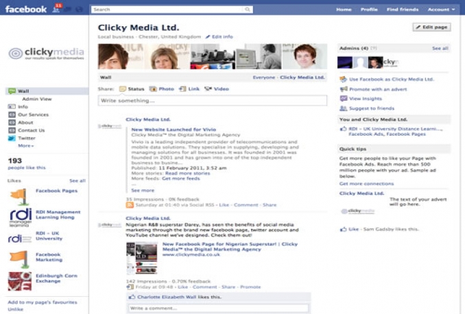 create a professional facebook page for your business