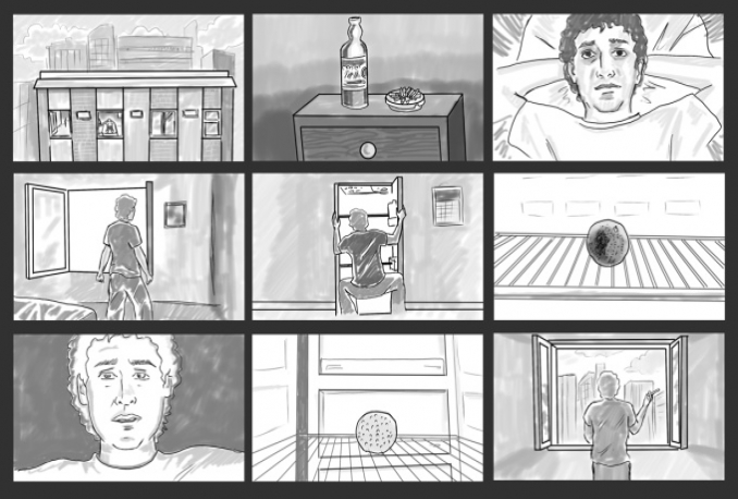 illustrate an Awesome 4 Panels Storyboard