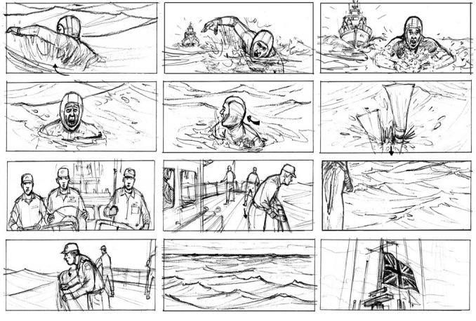 make storyboard, business process sketches
