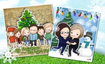 do a Christmas greeting card caricature