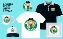 draw your portrait in starbucks logo
