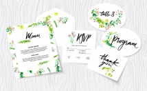 create watercolor floral wedding invitation