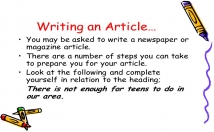 write your perfect article