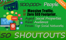 promote your website 50 Shoutouts to 500,000 Real People on Social Media