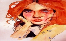 paint watercolor and pencil portrait