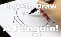 teach how to draw a Cartoon Penguin